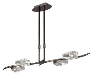 Mantra M1456BC Eclipse 4 Light Linear Telescopic Ceiling Pendant In Black Chrome
