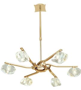 Mantra M0551FG Alfa 6 Light Telescopic Pendant/Semi Flush Light In French Gold