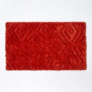 Burnt Orange Super Absorbent Thick Pile Ikat Non Slip Bath Mat