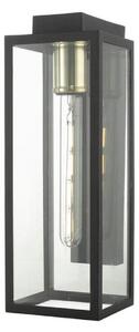 Dar NAX1522 Naxos Outdoor Wall Light In Black And Glass