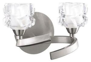 Mantra M1854/S Ice 2 Light Switched Wall Light In Satin Nickel