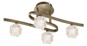 Mantra M1863 Ice 4 Light Semi Flush Ceiling Light In Antique Brass