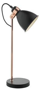 Dar FRE4222 Frederick 1 Light Table Lamp In Black And Copper
