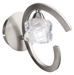 Mantra M1855/S Ice 1 Light Switched Wall Light In Satin Nickel