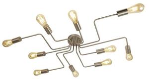Searchlight 99210-10SS Circuit 10 Light Flush Ceiling Light In Satin Silver