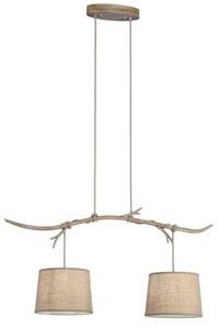 Mantra M6177 Sabina 2 Light Ceiling Pendant In Imitation Wood