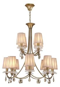 Mantra M6290 Sophie GP 12 Light Pendant Light In Painted Gold With Shades