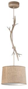 Mantra M6179 Sabina 1 Light Small Ceiling Pendant In Imitation Wood - Dia: 350mm