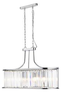 Searchlight 8095-5CC Victoria 5 Light Ceiling Pendant In Chrome And Crystal Glass - Dia: 300mm