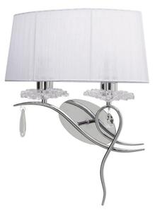 Mantra M5276/L Louise 2 Light Left Hand Wall Light In Chrome With White Shade