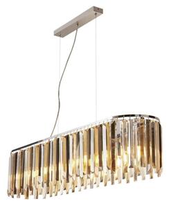 Searchlight 9838-8CC Clarissa 8 Light Oval Ceiling Pendant Light In Chrome And Glass