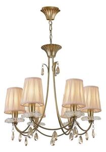 Mantra M6292 Sophie GP 6 Light Pendant Light In Painted Gold With Shades