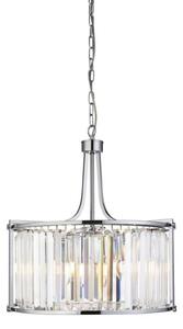 Searchlight 8295-5CC Victoria 5 Light Ceiling Pendant In Chrome And Crystal Glass - Dia: 490mm