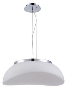 Mantra M4892 Opal 3 Light Ceiling Pendant In Chrome With Frosted White Shade