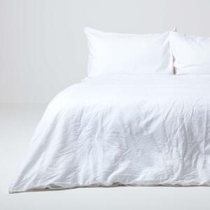 Homescapes White Linen Duvet Cover Set, Double