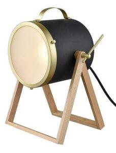 T513 One Light Floor/Table Light In Textured Black And Satin Brass