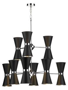David Hunt Lighting HYD18 The Hyde 18 Light Ceiling Pendant In Black Metal And Chrome