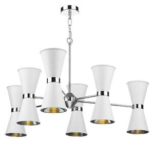 David Hunt Lighting HYD12 The Hyde 12 Light Ceiling Pendant In Arctic White And Chrome