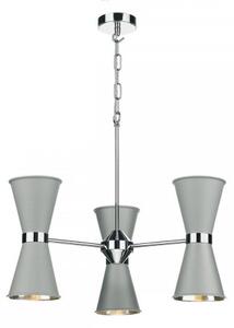 David Hunt Lighting HYD06 The Hyde 6 Light Ceiling Pendant In Powder Grey And Chrome