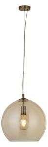 Searchlight 1635AM Balls One Light Ceiling Pendant In Antique Brass And Amber Glass - Width: 350mm