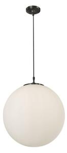 Searchlight 6088 Atom Ceiling Pendant Light In Matt Black With Opal Shade - Dia: 300mm
