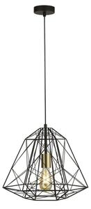 Searchlight 7271BK Geometric Cage 1 Light Ceiling Pendant In Black