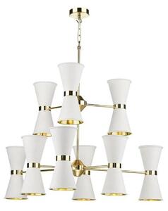 David Hunt Lighting HYD18 The Hyde 18 Light Ceiling Pendant In Arctic White And Brass
