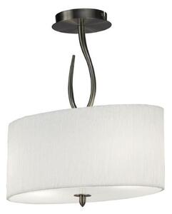 Mantra M3710 Lua 2 Light Semi Flush Ceiling Light In Satin Nickel And White