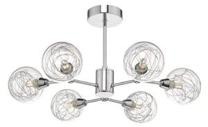 Dar TYK6450 Tyka 6 Light Semi Flush Ceiling Light In Polished Chrome