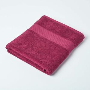 Homescapes Burgundy Bath Sheet 100 % Turkish Cotton