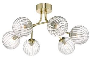 Dar YIS6435 Yiska 6 Light Semi Flush Ceiling Light In Gold
