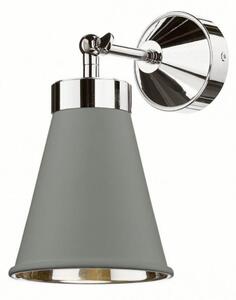 David Hunt Lighting HYD07 The Hyde 1 Light Wall Light In Powder Grey And Chrome