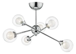 Dar ZEK0650 Zeke 6 Light Semi Flush Ceiling Light In Polished Chrome