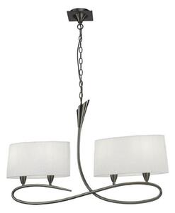 Mantra M3700 Lua 4 Light Pendant Light In Satin Nickel With 2 Shades