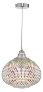 Dar ROI0155 Roisin 1 Light Ceiling Pendant With An Oil Effect Finish In Chrome
