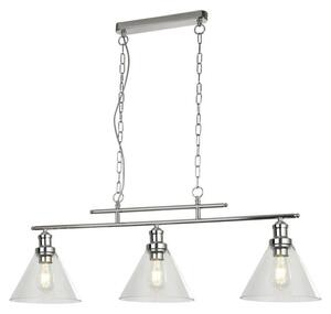 Searchlight 1277-3CC Pyramid 3 Light Linear Pendant Light In Chrome