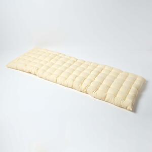 Cream Cotton Kitchen Dining Garden Bench Seat Pad Cushion, 3 Seater