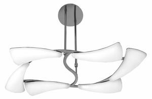 Mantra M3802 Mistral 6 Light Rectangular LED Pendant Light In Chrome - Length: 790mm