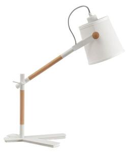 Mantra M4922 Nordica 1 Light Table Lamp In White, Ivory And Beech Wood