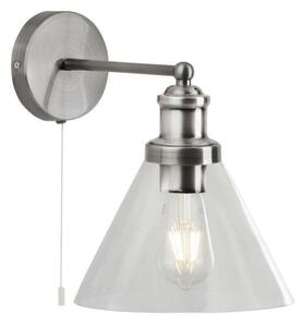 Searchlight 1277SS Pyramid 1 Light Wall Light In Satin Silver