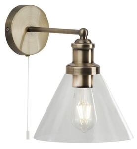 Searchlight 1277AB Pyramid 1 Light Wall Light In Antique Brass