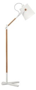 Mantra M4920 Nordica 1 Light Floor Light In White, Ivory And Beech Wood