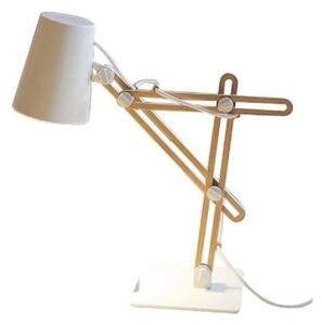 Mantra M3615 Looker 1 Light Table Lamp In White And Beech Wood
