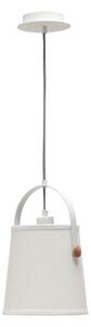 Mantra M4926 Nordica 1 Light Small Pendant Light In White, Ivory And Beech Wood - Dia: 200mm