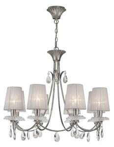 Mantra M6301 Sophie 8 Light Chandelier With Shades In Silver