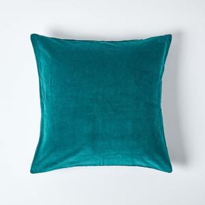 Luxury Teal Green Cotton Velvet Cushion Cover Square 40 x 40cm