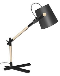 Mantra M4923 Nordica 1 Light Table Lamp In Matt Black And Beech Wood