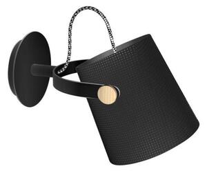 Mantra M4925 Nordica 1 Light Wall Light In Matt Black And Beech Wood