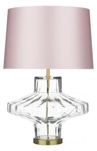 David Hunt Lighting VIE4308+TAP4006 Vienna Table Lamp In Clear Glass With Pink Shade