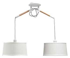 Mantra M4930 Nordica 2 Light Ceiling Pendant Light In White, Ivory And Beech Wood